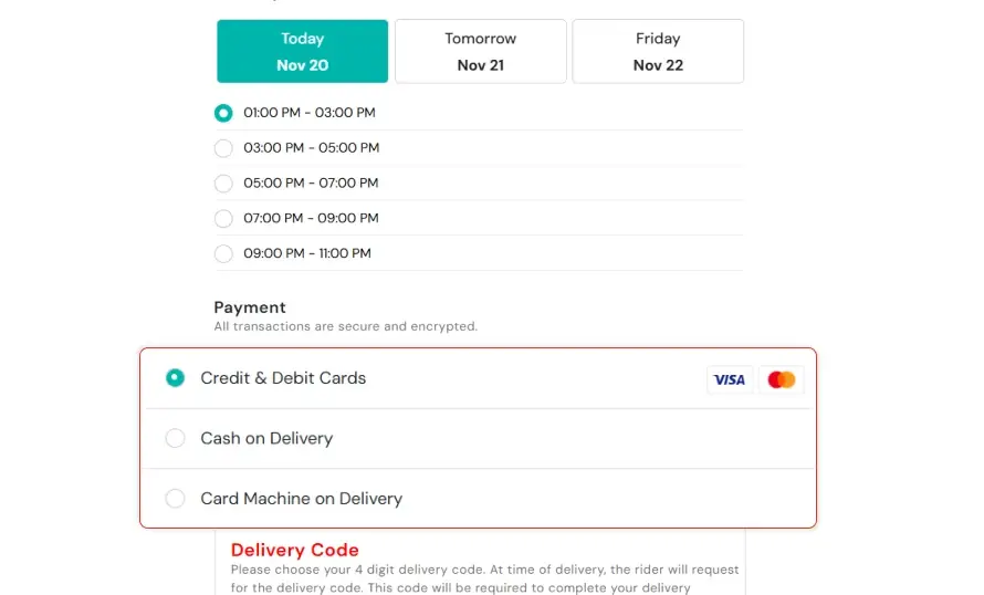 eCommerce Checkout UX - Delivery