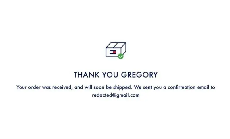 eCommerce Checkout - Thank you